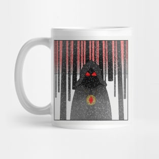 Cloaked Figure in a Dark Winter Forest Mug